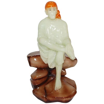 "Marble Finish Sai Baba Idol (Radium) - code 75-code001 - Click here to View more details about this Product